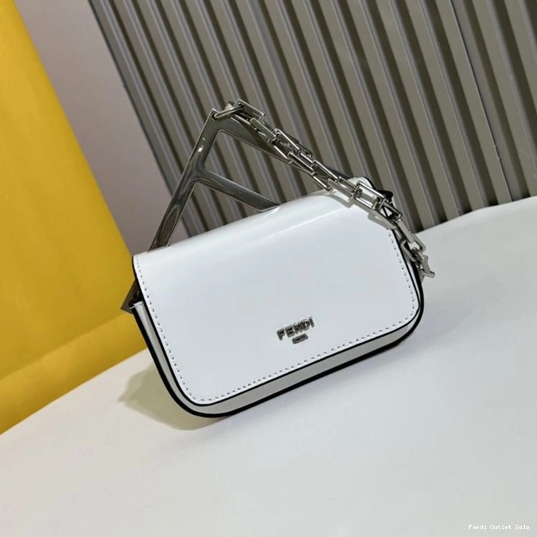 Bag In Calf F Leather Nano White Fendi 0710